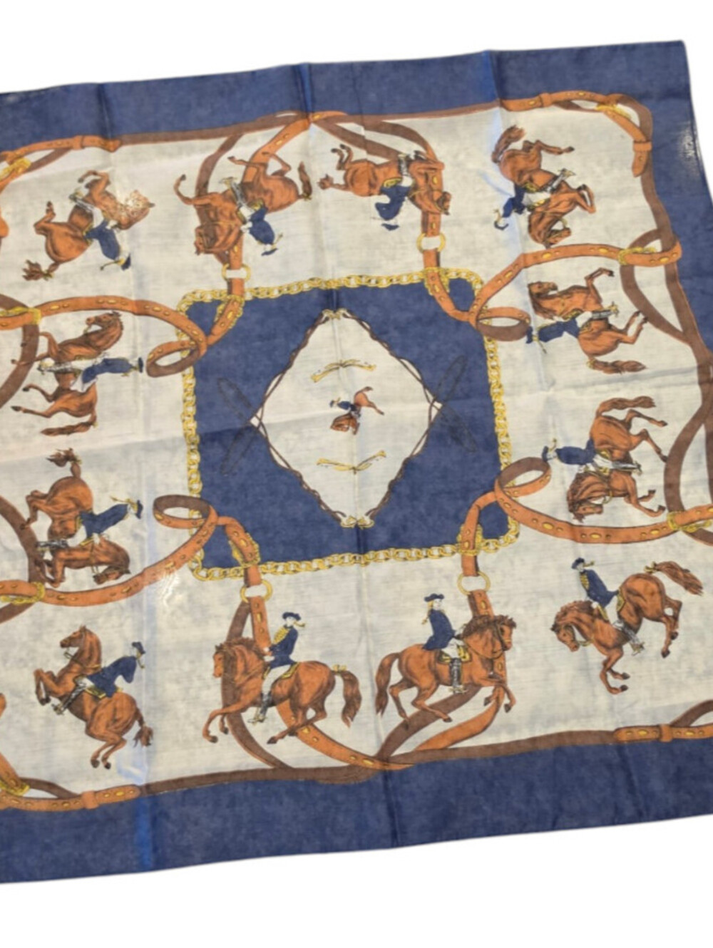Vintage Spanish Riding School Wien Equestrian Scarf Horse Pattern